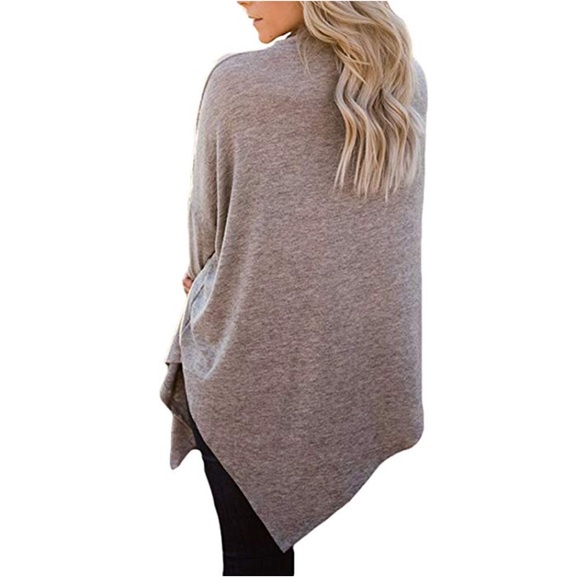 Asymmetrical Shark Hem Handkerchief Loose Tunic - Picture 3 of 3